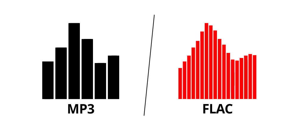 forma onda mp3 e flac
